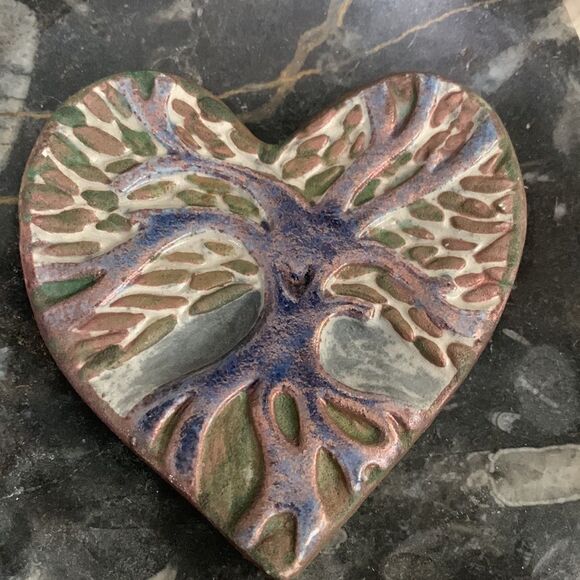 J Diller Raku Art Pottery Heart &
Tree Of Life - Picture 14 of 17